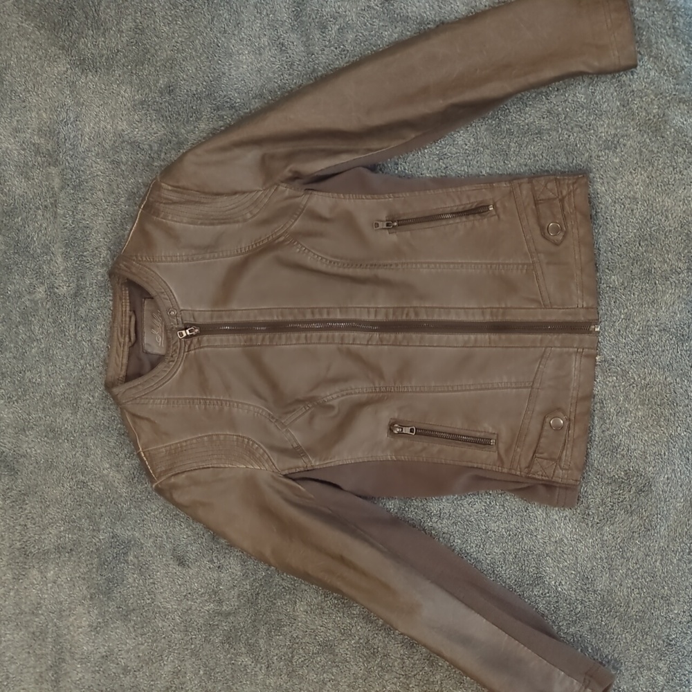 Sebby gray faux leather jacket size medium